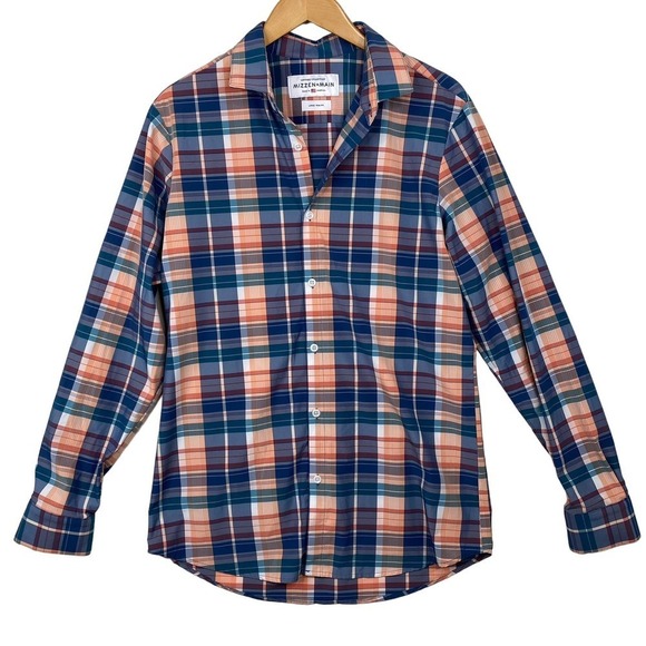 Mizzen + Main Blue Peach Potomac Long Sleeve Leeward Collection Shirt Size Large - Picture 1 of 8
